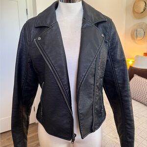 Abercrombie Black Leather Moto Jacket